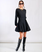 Black Flare Mini Dress