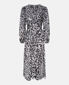 Black grey leopard print dress