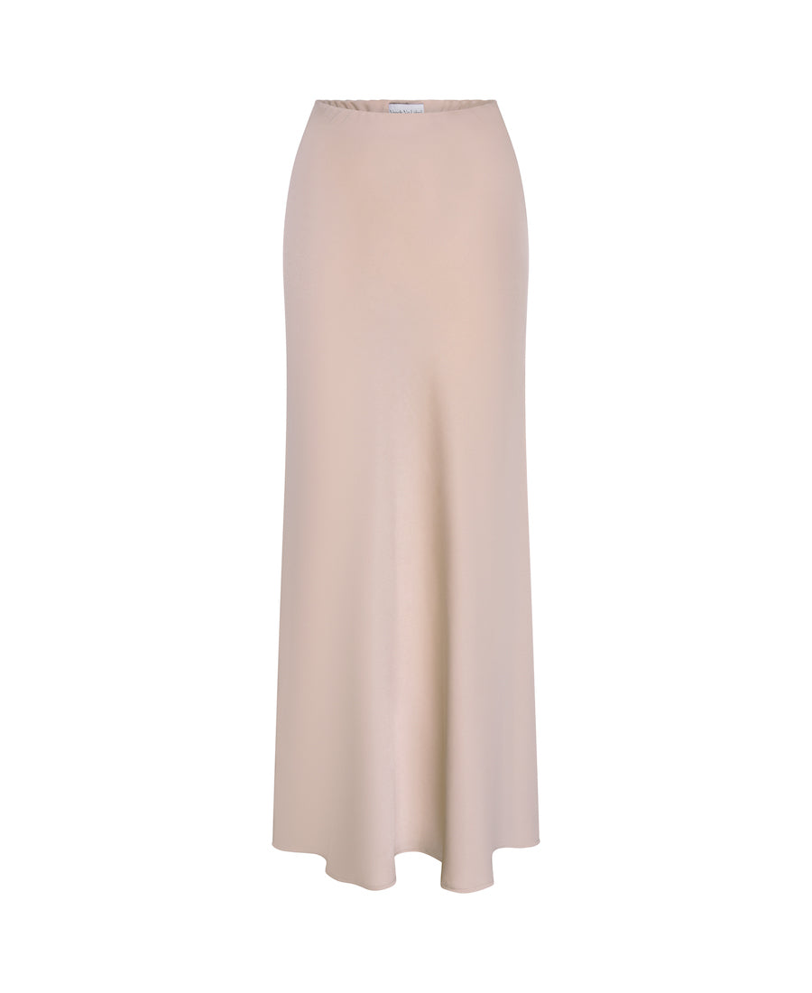 Champagne satin maxi skirt best sale