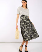 Daisy Spot Puff Sleeve Midi Dress