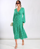 Green Empire Waist Midi Dress