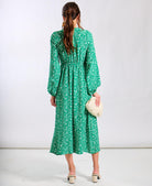 Green Midi Dress Empire Waist