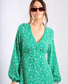 Green Spot Midi Dress