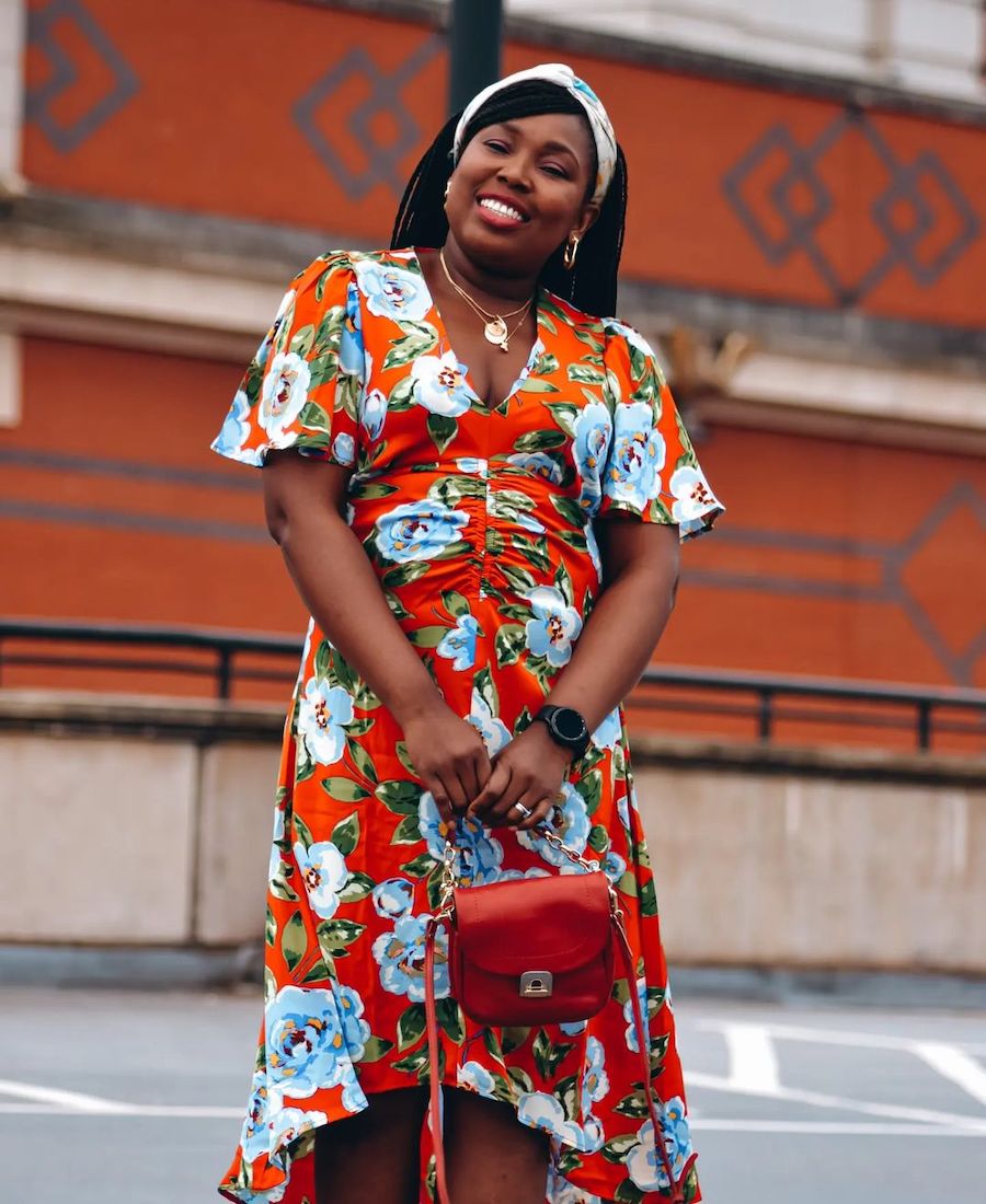 Floral Red Midi Dress