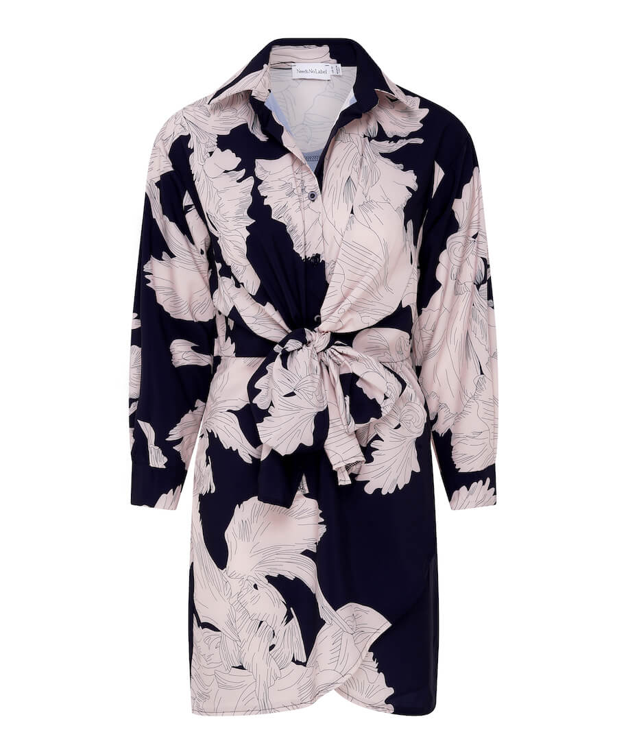 Navy shirt Dress Floral