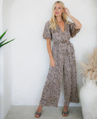 Animal Print Jumpsuit with short sleeves