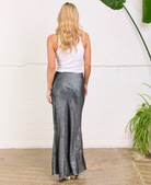 Silver Maxi Skirt Back