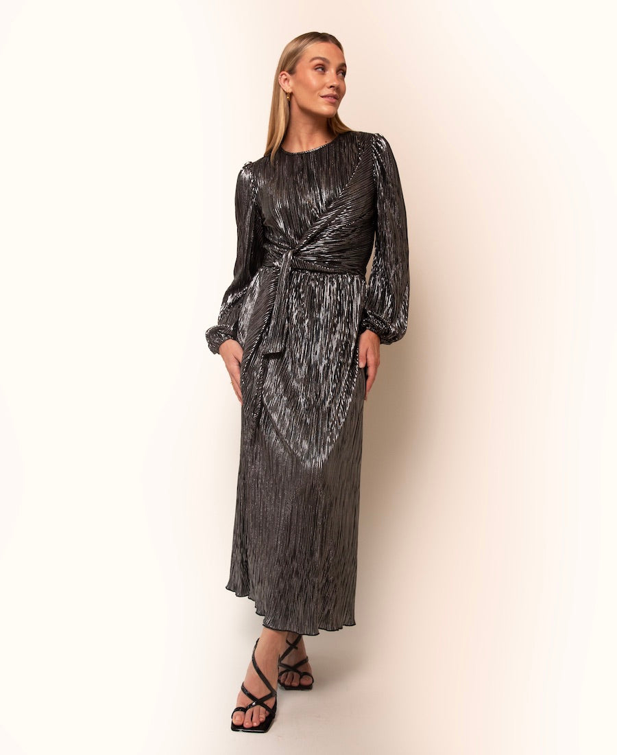 Silver best sale plisse dress