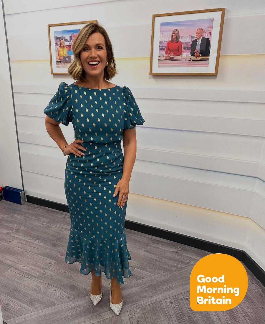 Teal Foil Dress Good Morning Britain