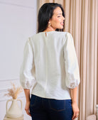 long sleeve white top