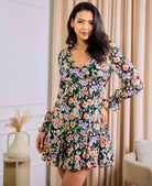 mini long sleeve dress floral