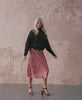 Catwalk Video Pink Animal Satin Midi Skirt