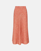 Pink Animal Midi Skirt satin