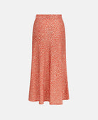 Pink Spot Satin Midi Skirt Back