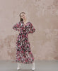 catwalk video black floral chiffon maxi dress